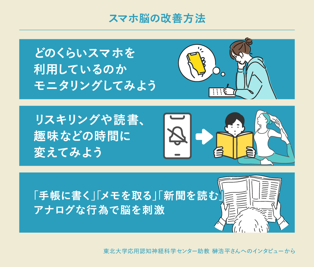スマホ脳を改善するにはゲーム・SNS以外に夢中になれるものをつくる、アナログな行為で脳を刺激する